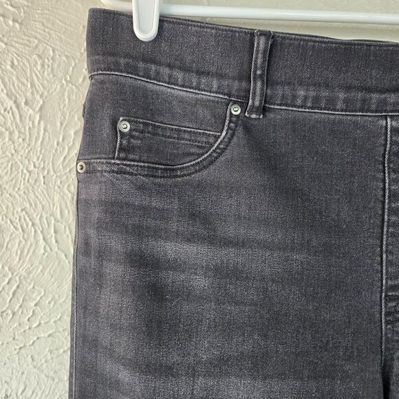 Spanx Straight Leg  Jean XL Faded Black Denim High Rise Pull On Casual Stretchy - Picture 7 of 12